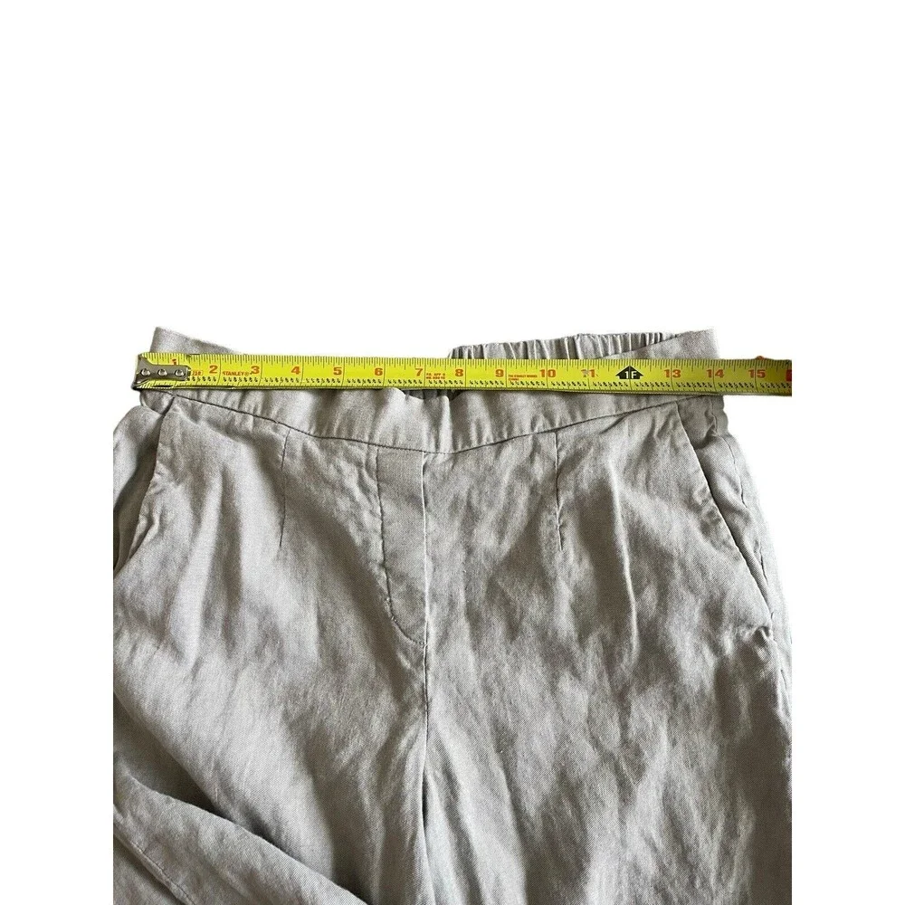 Aritzia Babaton Conan Pant Cropped‎ Linen Blend Dress Pants Beige Slim Trouser 6